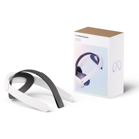 Meta Quest 3 / 3S Elite Strap White Meta Quest 3 and Quest 3S Elite Strap in white with dial adjustment wheel and flexible silicone rear head cradle