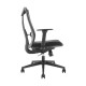 UVI CHAIR Energetic office chair with mesh backrest, height adjustment lever, and tilt control knob, shown in a home or office setting