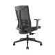 UVI CHAIR Energetic office chair with mesh backrest, height adjustment lever, and tilt control knob, shown in a home or office setting