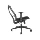 UVI CHAIR Energetic office chair with mesh backrest, height adjustment lever, and tilt control knob, shown in a home or office setting