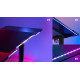 UVI Desk Breacher black RGB gaming desk 136x60 cm with RGB strip lighting mounted on the underside of the desk surface