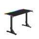 UVI Desk Breacher black RGB gaming desk 136x60 cm with RGB strip lighting mounted on the underside of the desk surface