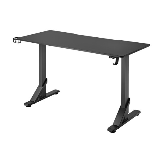 UVI Desk Breacher black RGB gaming desk 136x60 cm with RGB strip lighting mounted on the underside of the desk surface