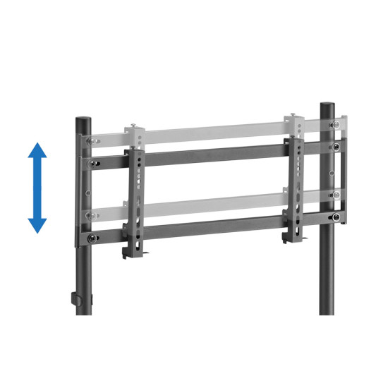 UVI Racing SIM Monitor & TV Stand 32–55 Inch UVI Racing SIM freestanding monitor and TV stand made from steel and aluminium, compatible with 32 to 55 inch screens, shown with adjustable height settings at 92 and 97 cm