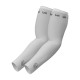 UVI Arm Sleeve in white colour, extra large size, laid flat – compression sleeve made from polyester and spandex blend for athletic and e-sports use