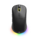 UVI ANT Wireless gaming mouse in black, side profile showing ergonomic shape, scroll wheel, and side buttons