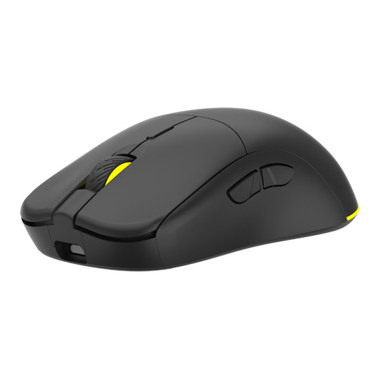 UVI ANT Wireless gaming mouse in black, side profile showing ergonomic shape, scroll wheel, and side buttons