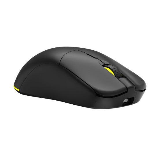 UVI ANT Wireless gaming mouse in black, side profile showing ergonomic shape, scroll wheel, and side buttons