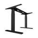 UVI Desk Black Frame & Sonoma Table Top UVI Desk sit-stand frame in black with Sonoma oak table top, height adjustable between 62 and 128 cm, assembled view