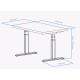 UVI Desk sit-stand workstation with black motorised frame and natural oak desktop surface, height-adjustable from 62 to 128 cm