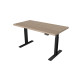 UVI Desk Black Frame & Sonoma Table Top UVI Desk sit-stand frame in black with Sonoma oak table top, height adjustable between 62 and 128 cm, assembled view