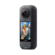 Insta360 X4 Air action camera standard bundle, compact dual-lens 360-degree camera in black, front and rear view