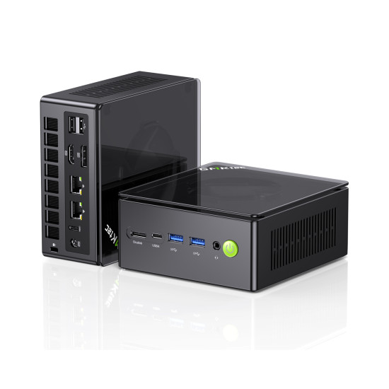 GMKtec K8 Mini PC with AMD Ryzen 7 8845HS, 32GB DDR5 RAM and 1TB NVMe SSD, compact black desktop form factor