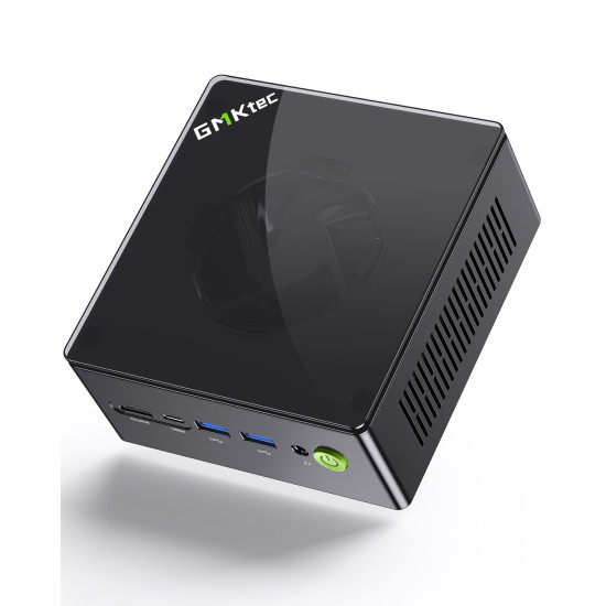 GMKtec K8 Mini PC with AMD Ryzen 7 8845HS, 32GB DDR5 RAM and 1TB NVMe SSD, compact black desktop form factor