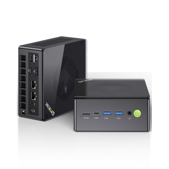 GMKtec K8 Mini PC with AMD Ryzen 7 8845HS, 32GB DDR5 RAM and 1TB NVMe SSD, compact black desktop form factor
