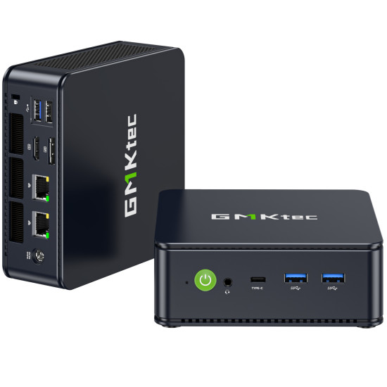 GMKtec M6 Ultra Mini PC Ryzen 5 7640HS 16GB 512GB GMKtec M6 Ultra Mini PC with AMD Ryzen 5 7640HS, compact silver chassis, front and rear port view