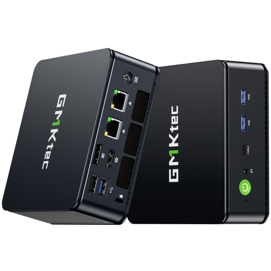 GMKtec M6 Ultra Mini PC Ryzen 5 7640HS 16GB 512GB GMKtec M6 Ultra Mini PC with AMD Ryzen 5 7640HS, compact silver chassis, front and rear port view