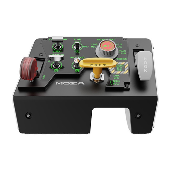 MOZA Racing MTLP AS009 Takeoff & Landing Panel MOZA Racing MTLP AS009 takeoff and landing panel with F/A-18 switch layout, dynamic backlighting, and aluminium construction