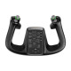 MOZA MFY Yoke AS012 PC flight simulator yoke with RGB backlighting, magnetic panels, and aluminium quick-release mechanism