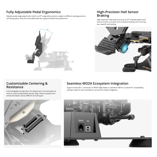 MOZA Racing AS019 MRP Rudder Pedals