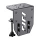 MOZA AS004 steel desk clamps for AB9 wheelbase, showing adjustable C-mount holders for top and under-desk mounting