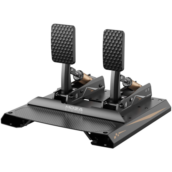 MOZA CRP2 RS066 Throttle & Brake Pedals USB MOZA CRP2 RS066 sim racing pedals set showing throttle and brake pedals in aluminium finish, USB connection for PC