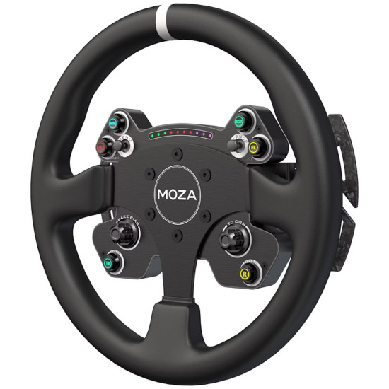 MOZA CS V2P RS057 Sim Racing Volan PC MOZA CS V2P RS057 volan za sim racing s aluminijskim okvirom i RGB zaslonom mjenjača, pogled sprijeda