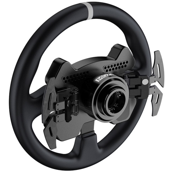 MOZA CS V2P RS057 Sim Racing Volan PC MOZA CS V2P RS057 volan za sim racing s aluminijskim okvirom i RGB zaslonom mjenjača, pogled sprijeda