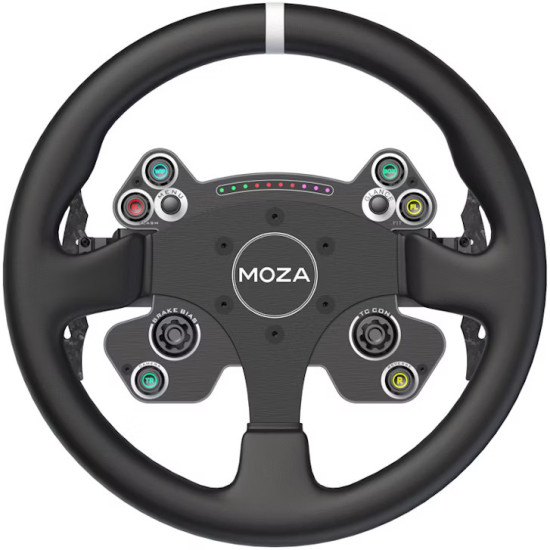 MOZA CS V2P RS057 Sim Racing Volan PC MOZA CS V2P RS057 volan za sim racing s aluminijskim okvirom i RGB zaslonom mjenjača, pogled sprijeda