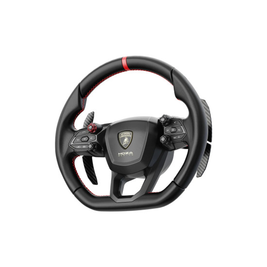MOZA Racing RS096 Lamborghini Revuelto volan MOZA Racing RS096 Lamborghini Revuelto sim-racing volan iz tlačno litega aluminija z mikrovlaknastimi ročaji