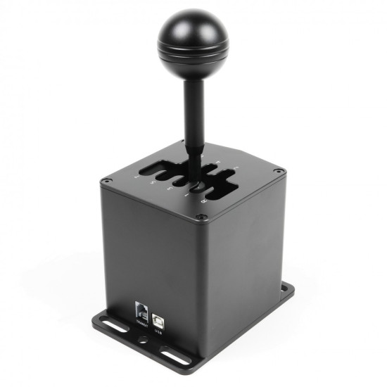 MOZA HGP RS039 Shifter in anodised aluminium finish, H-pattern sim racing gear lever with interchangeable knob