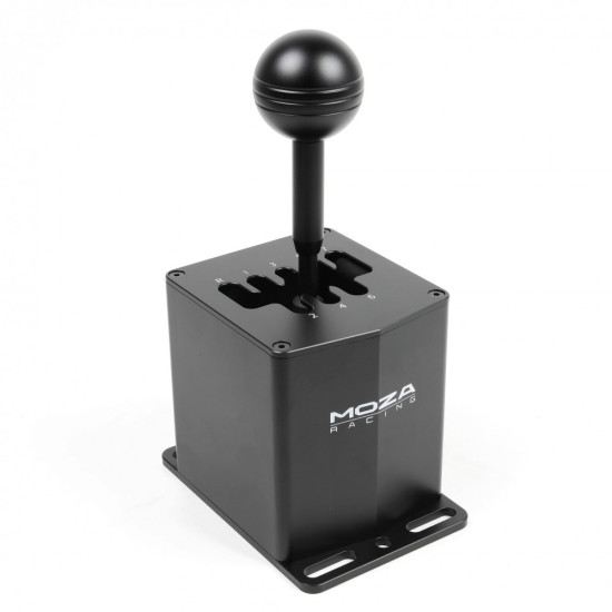 MOZA HGP RS039 Shifter in anodised aluminium finish, H-pattern sim racing gear lever with interchangeable knob