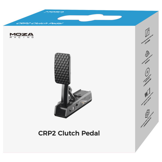 MOZA CRP2 RS067 clutch pedal in aluminium and steel construction, designed for sim racing setups